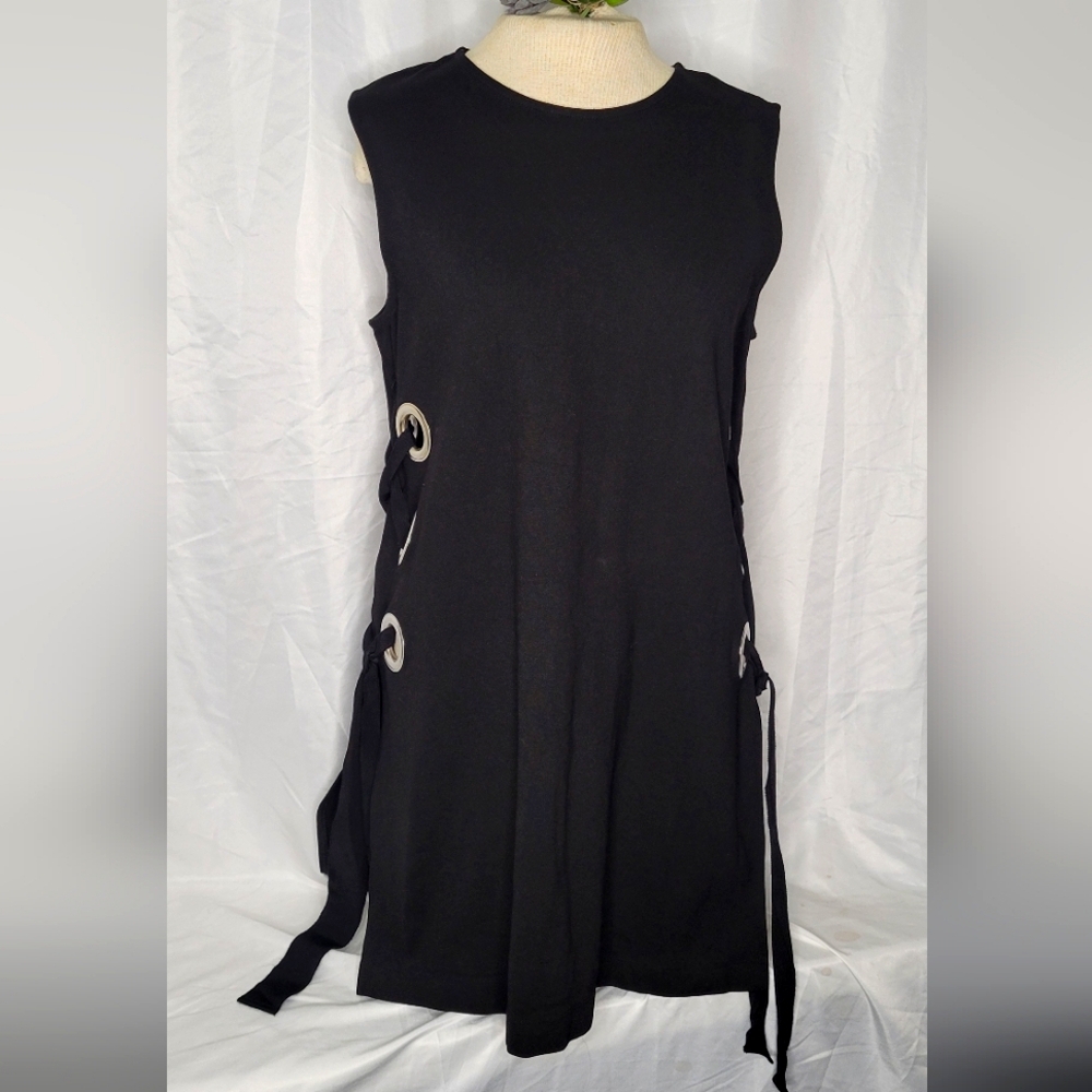 Top Shop Black Sleeveless Dress With Open Sides. Size 8 & In Great Condition.